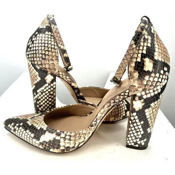 Aldo Nicholes Heels Snake Skin Print Leather Block Heel Pumps Womens Size 6.5 - Picture 7 of 9